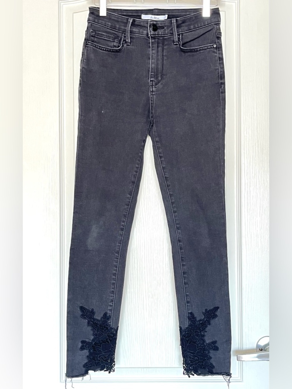 Sam Edelman The Stiletto High Rise Skinny Jeans Lace Hem 27 Romantic Feminine